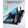 INIU Cable USB C, [2m+2m] 100W 5A PD QC4 Câble usb c vers usb c Charge Rapide, Chargeur Type C de Données en Nylon Tressé pour M