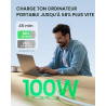 INIU Cable USB C, [2m+2m] 100W 5A PD QC4 Câble usb c vers usb c Charge Rapide, Chargeur Type C de Données en Nylon Tressé pour M