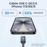 RAMPOW Cable USB C, Charge Rapide 3A USB3.0&QC3.0, Cable Chargeur USB C Cable Nylon Tressé Compatible avec iPhone 17 Pro Max Air