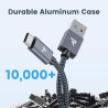 RAMPOW Cable USB C, Charge Rapide 3A QC3.0, Cable Chargeur USB C Cable Nylon Tressé Compatible avec iPhone 17 Pro Max Air 16/15,