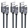 RAMPOW Cable USB C, Charge Rapide 3A QC3.0, Cable Chargeur USB C Cable Nylon Tressé Compatible avec iPhone 17 Pro Max Air 16/15,