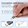 RAMPOW Cable USB C, Charge Rapide 3A QC3.0, Cable Chargeur USB C Cable Nylon Tressé Compatible avec iPhone 17 Pro Max Air 16/15,