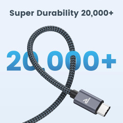 RAMPOW Cable USB C, Charge Rapide 3A QC3.0, Cable Chargeur USB C Cable Nylon Tressé Compatible avec iPhone 17 Pro Max Air 16/15,
