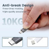 RAMPOW Cable USB C, Charge Rapide 3A QC3.0, Cable Chargeur USB C Cable Nylon Tressé Compatible avec iPhone 17 Pro Max Air 16/15,