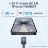 RAMPOW Cable USB C, Charge Rapide 3A USB3.0&QC3.0, Cable Chargeur USB C Cable Nylon Tressé Compatible avec iPhone 17 Pro Max Air