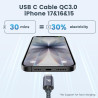 RAMPOW Cable USB C, Charge Rapide 3A USB3.0&QC3.0, Cable Chargeur USB C Cable Nylon Tressé Compatible avec iPhone 17 Pro Max Air