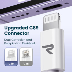 RAMPOW Cable iPhone 2M Long, Chargeur iPhone [Certifié MFi C89] Cable iPhone USB, Câble Lightning apple Charge Rapide, pour iPho