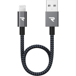 RAMPOW Câble iPhone [20cm/0.65ft] Certifié Apple MFi, iPhone Chargeur Fibre de Nylon Tressé avec Ultra Résistant, Câble Lightnin