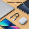 RAMPOW Câble iPhone [20cm/0.65ft] Certifié Apple MFi, iPhone Chargeur Fibre de Nylon Tressé avec Ultra Résistant, Câble Lightnin