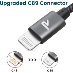 RAMPOW Câble iPhone 1m Certifié Apple MFi, iPhone Chargeur Fibre de Nylon Tressé avec Ultra Résistant, Câble Lightning pour iPho