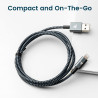 RAMPOW Câble iPhone 1m Certifié Apple MFi, iPhone Chargeur Fibre de Nylon Tressé avec Ultra Résistant, Câble Lightning pour iPho
