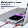RAMPOW Câble iPhone, Certifié Apple MFi en Fibre de Nylon Tressé, Connecteur Ultra Résistant, Câble Lightning Charge Rapid pour 