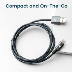 RAMPOW Câble iPhone [2M Long] Certifié Apple MFi, iPhone Chargeur Fibre de Nylon Tressé avec Ultra Résistant, Câble Lightning po