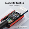 RAMPOW Câble iPhone 2M, Certifié Apple MFi en Fibre de Nylon Tressé Connecteur Ultra Résistant, Câble Lightning Charge Rapid pou