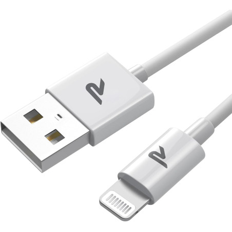 RAMPOW Cable iPhone [Certifié MFi C89] Cable Lightning USB Charge Rapide, Câble Chargeur Lightning Connecteur, Ultra Résistant p