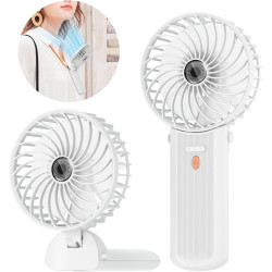 Lepwings Mini Ventilateur Portable USB Rechargeable, 4 Vitesses, Autonomie 5,5-16 Heures, Rotation 180°, Ventilateur de Poche Pl