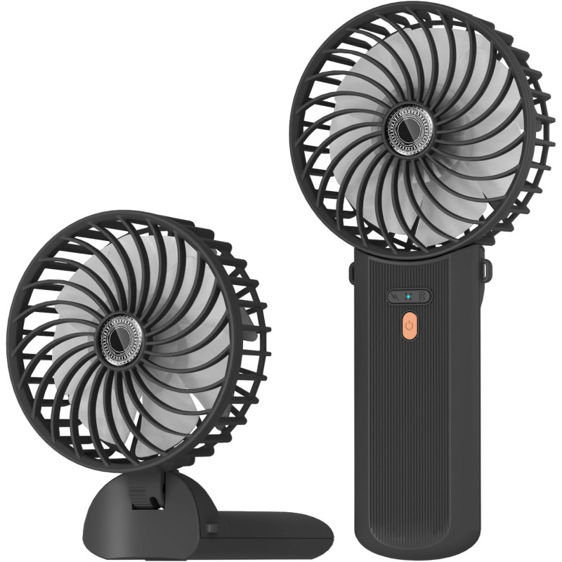 Lepwings Mini Ventilateur Portable USB Rechargeable, 4 Vitesses, Autonomie 5,5-16 Heures, Rotation 180°, Ventilateur de Poche Pl