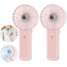 Lepwings Mini Ventilateur Portable - 2 Pièces de Poche USB Rechargeable, 4 Vitesse et 5,5-16 H de Travail, 180° Rotation, Pliabl