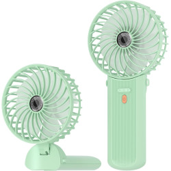 Lepwings Mini Ventilateur Portable USB Rechargeable, 4 Vitesses, Autonomie 5,5-16 Heures, Rotation 180°, Ventilateur de Poche Pl