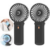 Lepwings Mini Ventilateur Portable - 2 Pièces de Poche USB Rechargeable, 4 Vitesse et 5,5-16 H de Travail, 180° Rotation, Pliabl