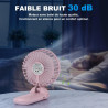 Lepwings Mini Ventilateur Portable - 2 Pièces de Poche USB Rechargeable, 4 Vitesse et 5,5-16 H de Travail, 180° Rotation, Pliabl