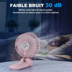 Lepwings Mini Ventilateur Portable - 2 Pièces de Poche USB Rechargeable, 4 Vitesse, 5,5-16 H de Travail, 180° Rotation, Pliable 