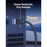 Uvert cat 8 câble ethernet réseau rj45 super débit 40gbps 2000mhz nylon tressé double blindage compatible avec routeur switch mo