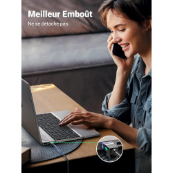 Uvert cat 8 câble ethernet réseau rj45 super débit 40gbps 2000mhz nylon tressé double blindage compatible avec routeur switch mo