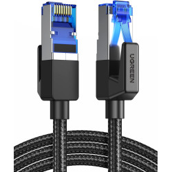 Uvert cat 8 câble ethernet réseau rj45 super débit 40gbps 2000mhz nylon tressé double blindage compatible avec routeur switch mo
