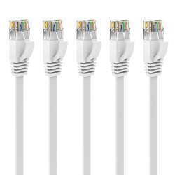Ercielook Câble Ethernet 0,25m 5 Pièces - Cat6 Rj45 Plat Lan 1000 Mbit/s Câble Internet pour Routeur Switch PC Portable Smart TV