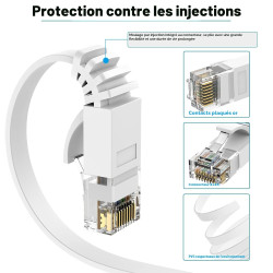 Ercielook Câble Ethernet 0,3m 5 Pièces - Cat6 Rj45 Plat Lan 1000 Mbit/s Câble Internet pour Routeur Switch PC Portable Smart TV