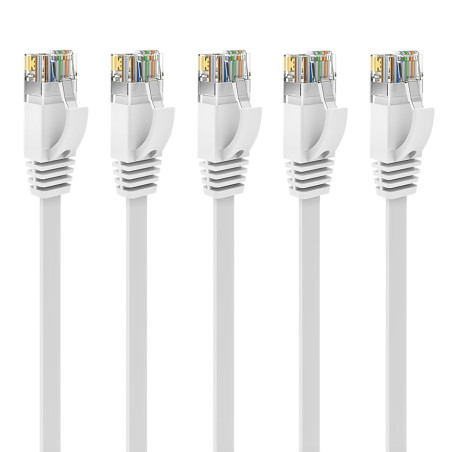 Ercielook Câble Ethernet 0,5m 5 Pièces - Cat6 Rj45 Plat Lan 1000 Mbit/s Câble Internet pour Routeur Switch PC Portable Smart TV