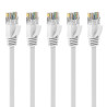 Ercielook Câble Ethernet 2m 5 Pièces - Cat6 Rj45 Plat Lan 1000 Mbit/s Câble Internet pour Routeur Switch PC Portable Smart TV