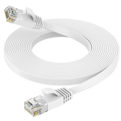 Ercielook Câble Ethernet 7m Cat6 - Rj45 Plat Lan 1000 Mbit/s Câble Internet pour Routeur Switch PC Portable Smart TV