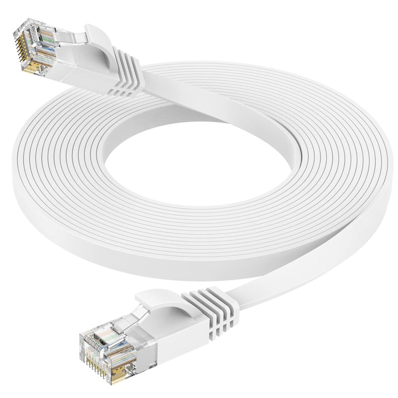 Ercielook Câble Ethernet 7m Cat6 - Rj45 Plat Lan 1000 Mbit/s Câble Internet pour Routeur Switch PC Portable Smart TV