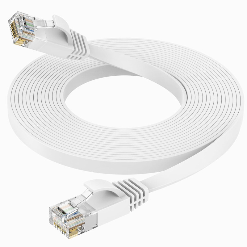 Ercielook Câble Ethernet 8m Cat6 - Rj45 Plat Lan 1000 Mbit/s Câble Internet pour Routeur Switch PC Portable Smart TV