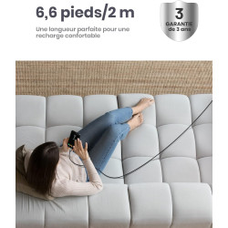 INIU Câble USB C, Cable USB C [2m/3.1A] Charge Rapide, Nylon QC 3.0 Câble Chargeur Type C pour Samsung Galaxy S22 S21 S20 S10 S9