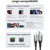 INIU Câble USB C, 0.3m 100W PD 5A Cable USB C Charge Rapide QC 4.0 Chargeur Type C Nylon Tressé pour iPhone 15 Samsung S23 Ultra