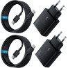 45W Chargeur USB C Rapide 2Pack avec Type C Câbles de 1.8M pour Samsung Galaxy S25,S24+,S24 Ultra,S23 + Ultra, Note20,A54,A53,Z 