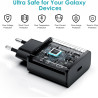 45W Chargeur USB C Rapide 2Pack avec Type C Câbles de 1.8M pour Samsung Galaxy S25,S24+,S24 Ultra,S23 + Ultra, Note20,A54,A53,Z 