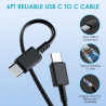 45W Chargeur USB C Rapide 2Pack avec Type C Câbles de 1.8M pour Samsung Galaxy S25,S24+,S24 Ultra,S23 + Ultra, Note20,A54,A53,Z 