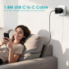 45W Chargeur USB C Rapide 2Pack avec Type C Câbles de 1.8M pour Samsung Galaxy S25,S24+,S24 Ultra,S23 + Ultra, Note20,A54,A53,Z 