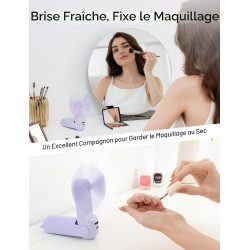 JISULIFE Ventilateur portatif avec batterie de secours 4500 mAh, autonomie maximale de 37 heures, ventilateur de poche portable 