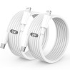 Cable iPhone USB C, Cable USB C vers Lightning 2M+2M, MFi Certifié Câble iPhone USBC Chargeur Rapide Fil pour Apple iPhone 14 13