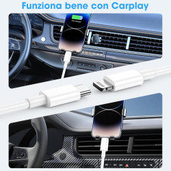 Lot de 2 câbles USB C vers Lightning certifiés MFi, charge rapide USB C pour iPhone 14 13 12 11 Pro Max X XR XS 8 Plus, iPad - C