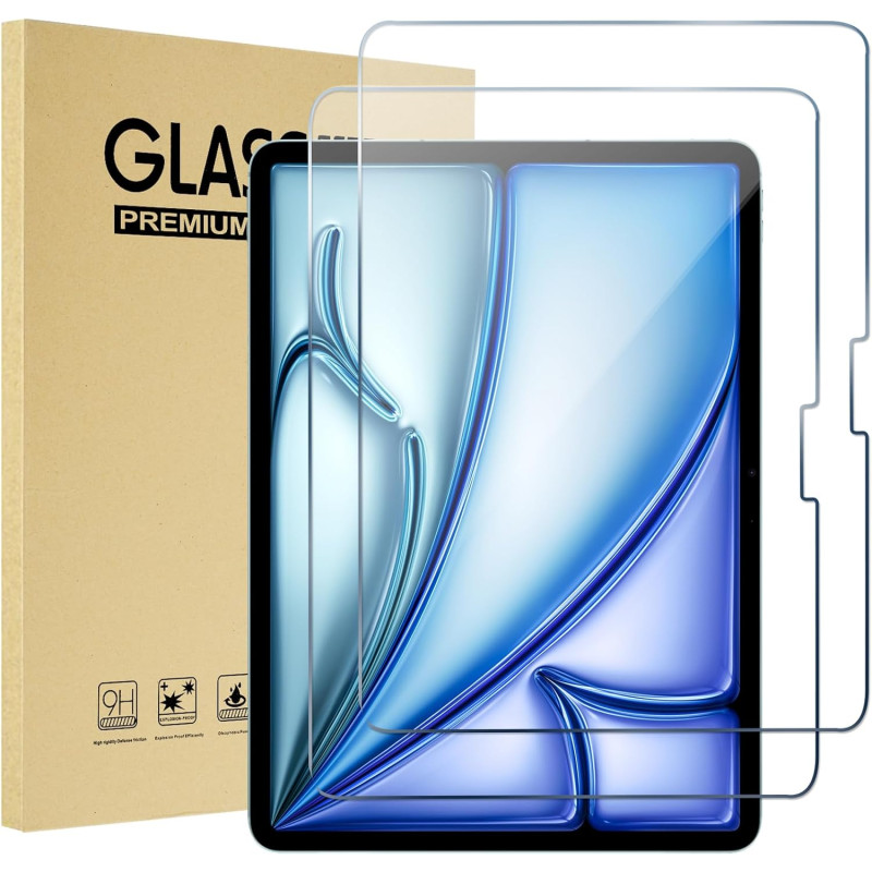 ProCase 2 Verre Trempé pour iPad Air 11 Pouces (M4) 2026/(M3) 2025/(M2) 2024, Film Protection Ecran, Screen Protecteur, Anti Ray