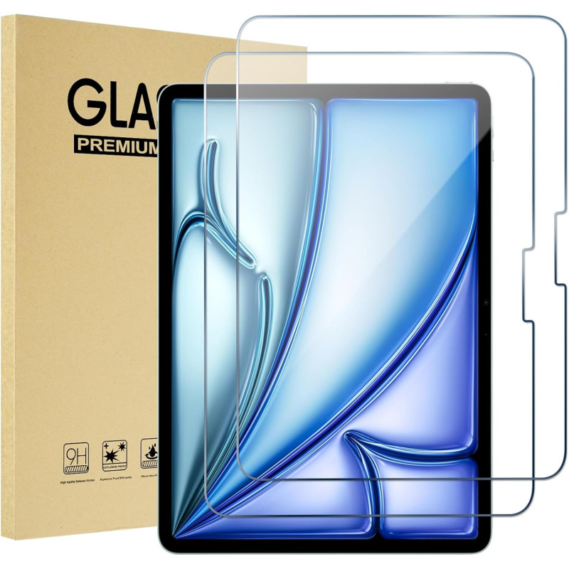 ProCase 2 Verre Trempé pour iPad Air 13 Pouces (M4) 2026/(M3) 2025/(M2) 2024, Film Protection Ecran, Screen Protecteur, Anti Ray
