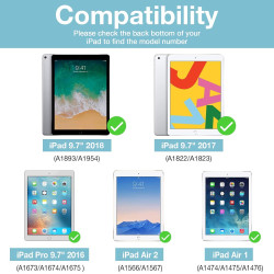 ProCase 2 Verre Trempé iPad 9.7", iPad 6/5/Pro 9.7"/Air 2/Air 1, Film Protection Screen Protecteur, Anti Rayures Sans Bulles 0.3