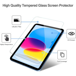 ProCase 10 Verre Trempé pour iPad(A16) 11 Pouces 2025, iPad 10ème Génération 10.9 Pouces 2022, Film Protection Screen Protecteur