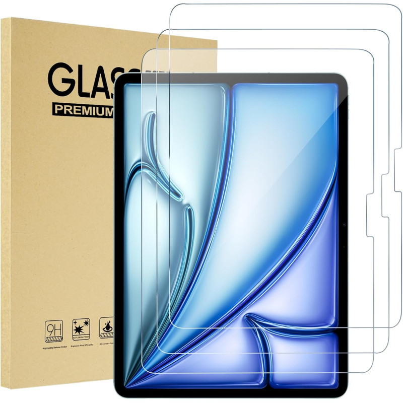 ProCase 3 Verre Trempé pour iPad Air 11 Pouces (M4) 2026/(M3) 2025/(M2) 2024, Film Protection Ecran, Screen Protecteur, Anti Ray